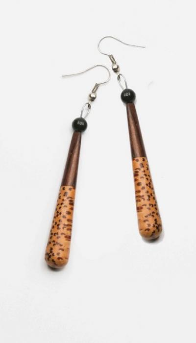 Boucles d’oreilles  bois bats
