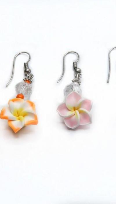 Boucles d’oreilles fleur perle fantaisies